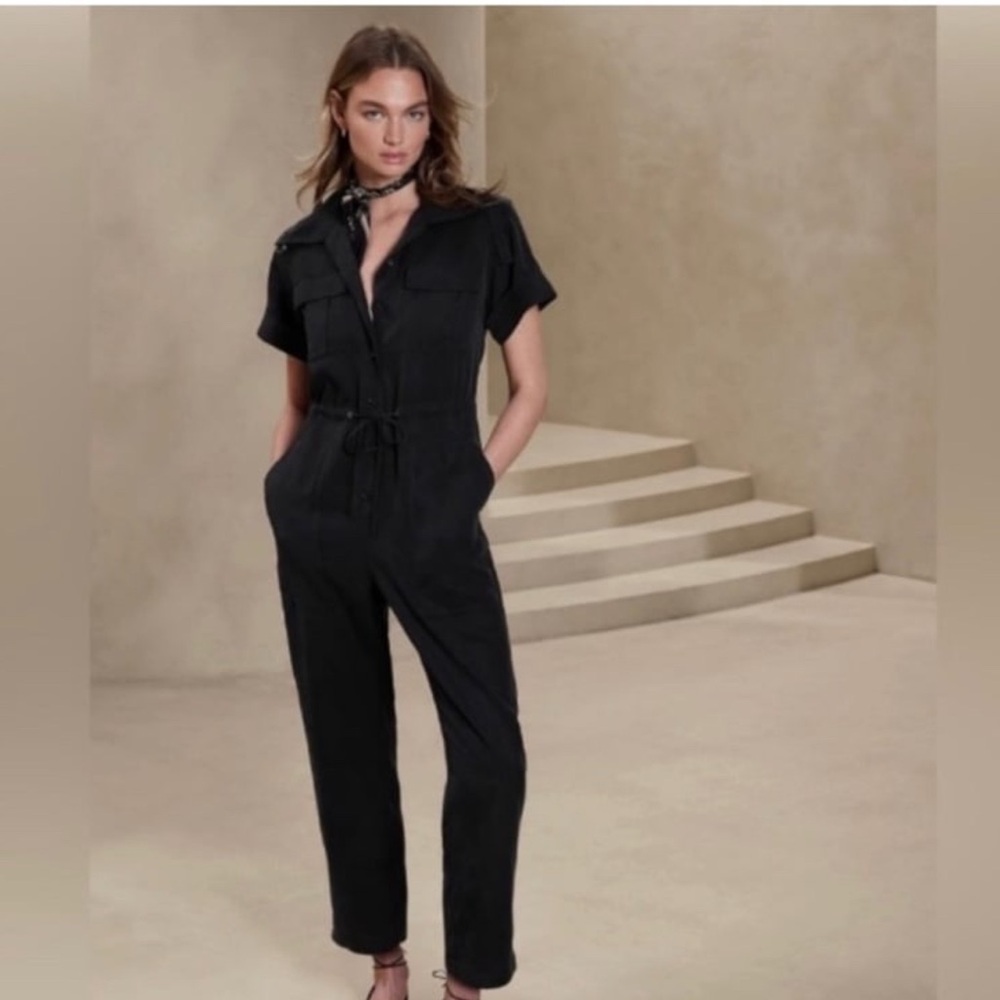 Banana Republic Women's Black Utility Jumpsuit